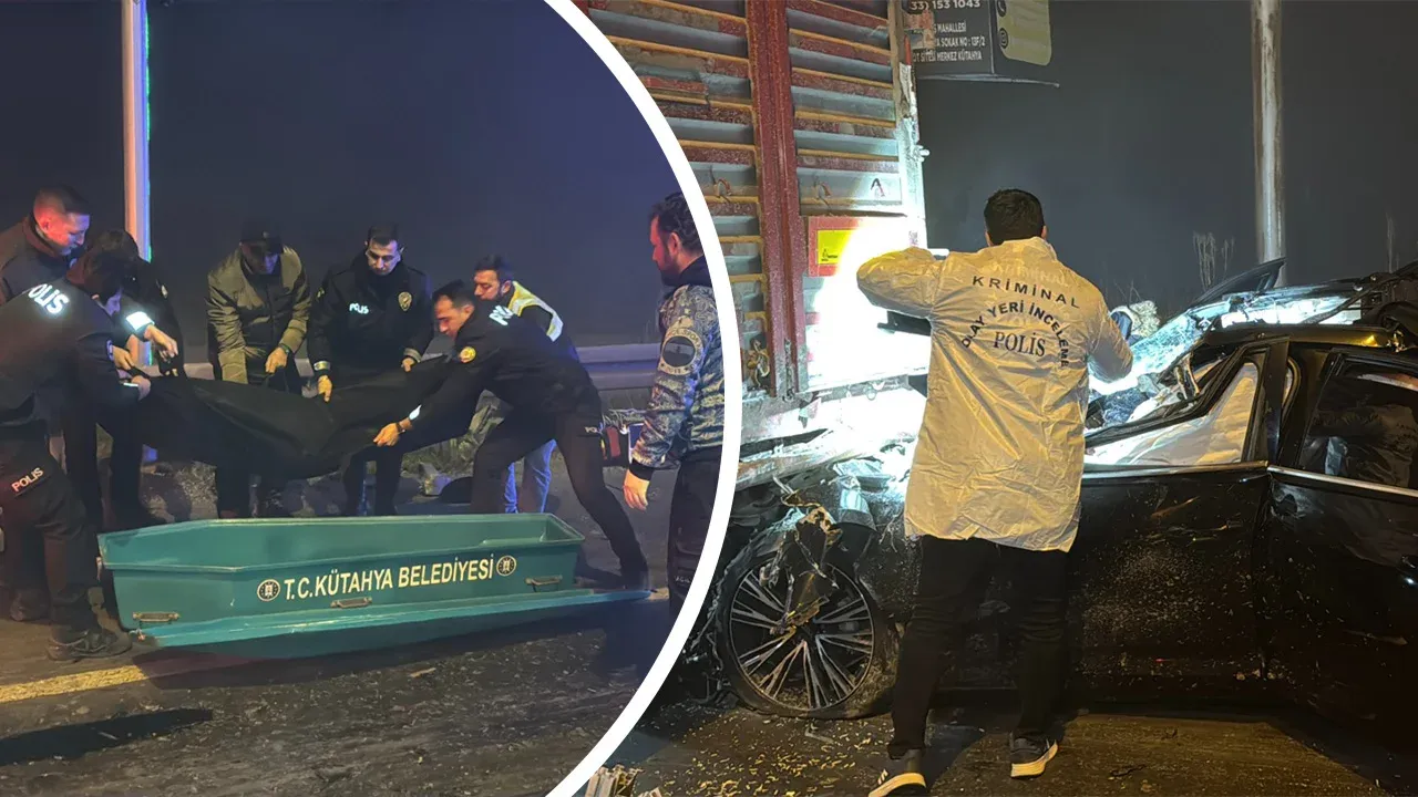 Kütahya'da otomobil tıra saplandı, 4 ölü