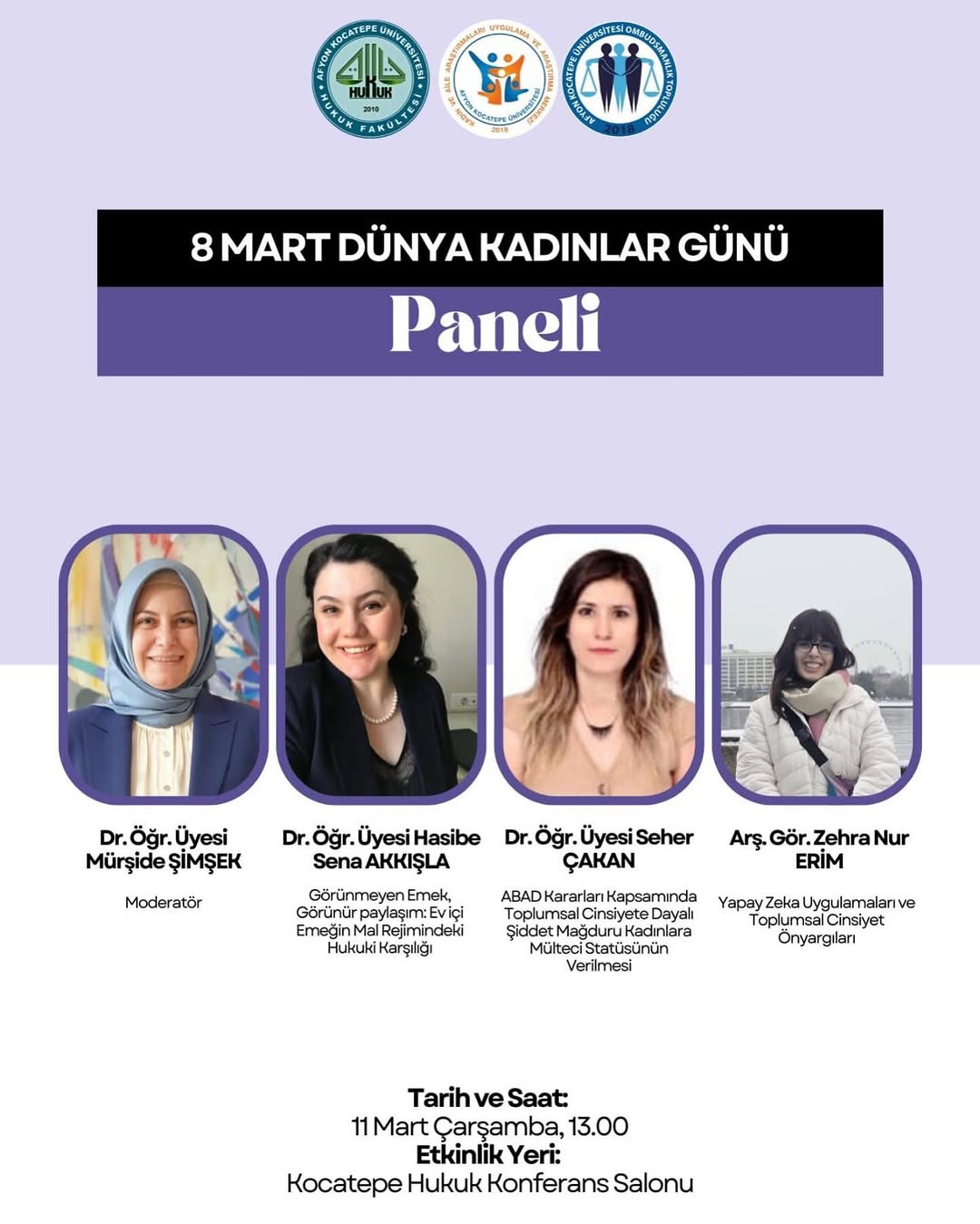 Afyon Kocatepe Üniversitesi'nden 8 Mart Dünya Kadınlar Günü Etkinliği Duyurusu