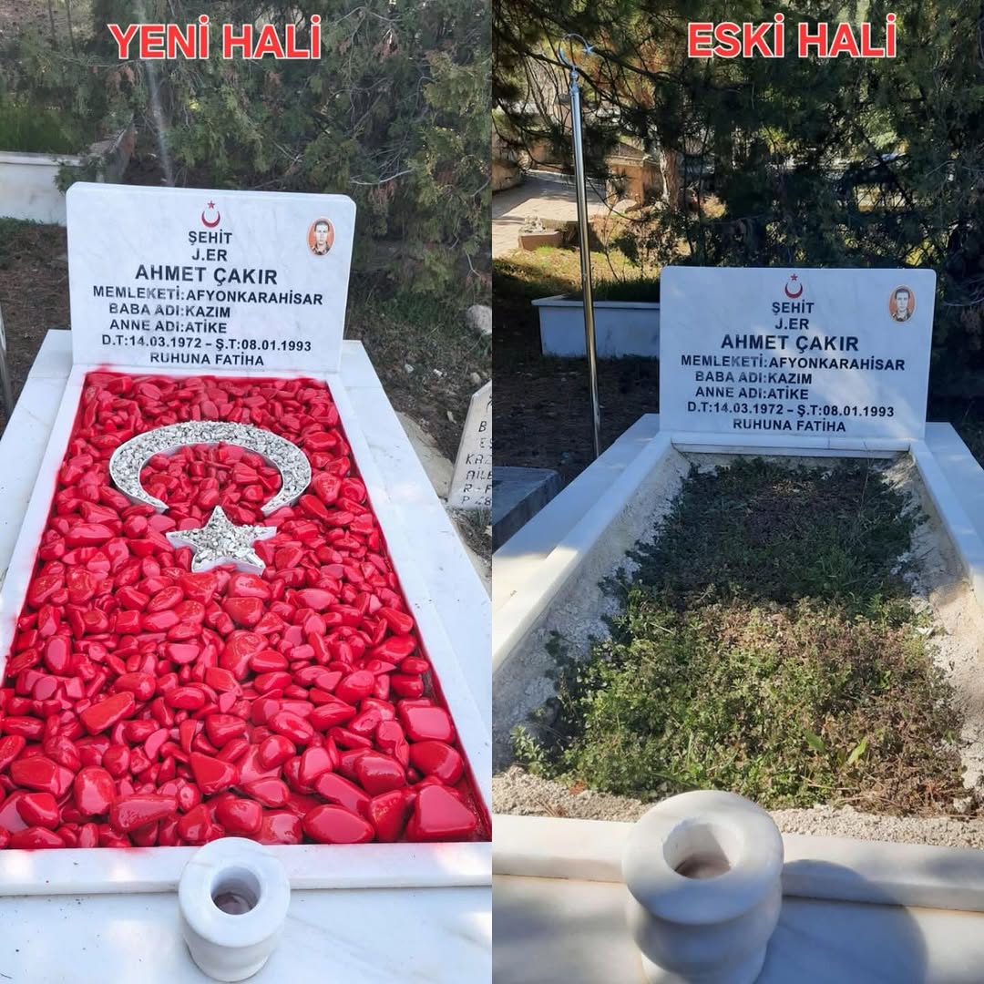 Afyon Şehit Gaziler Derneği'nden Anlamlı Hizmet: Şehit J.Er Ahmet ÇAKIR'ın Mezarı Yenilendi