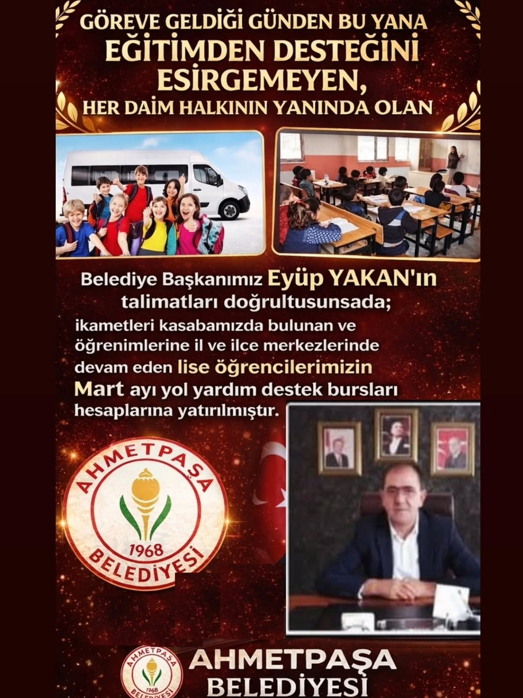 Afyonkarahisar AhmetPaşa Belediyesi Eğitime Destek Vermeye Devam Ediyor