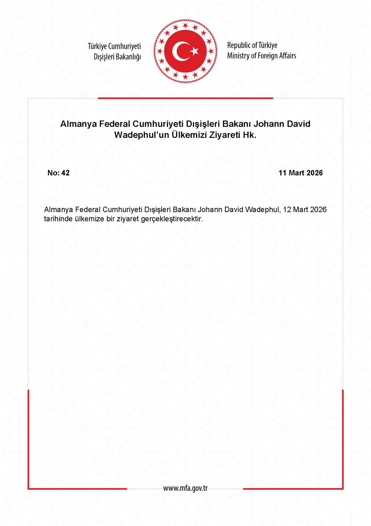 Alman Bakan Türkiye'yi Ziyaret Etti