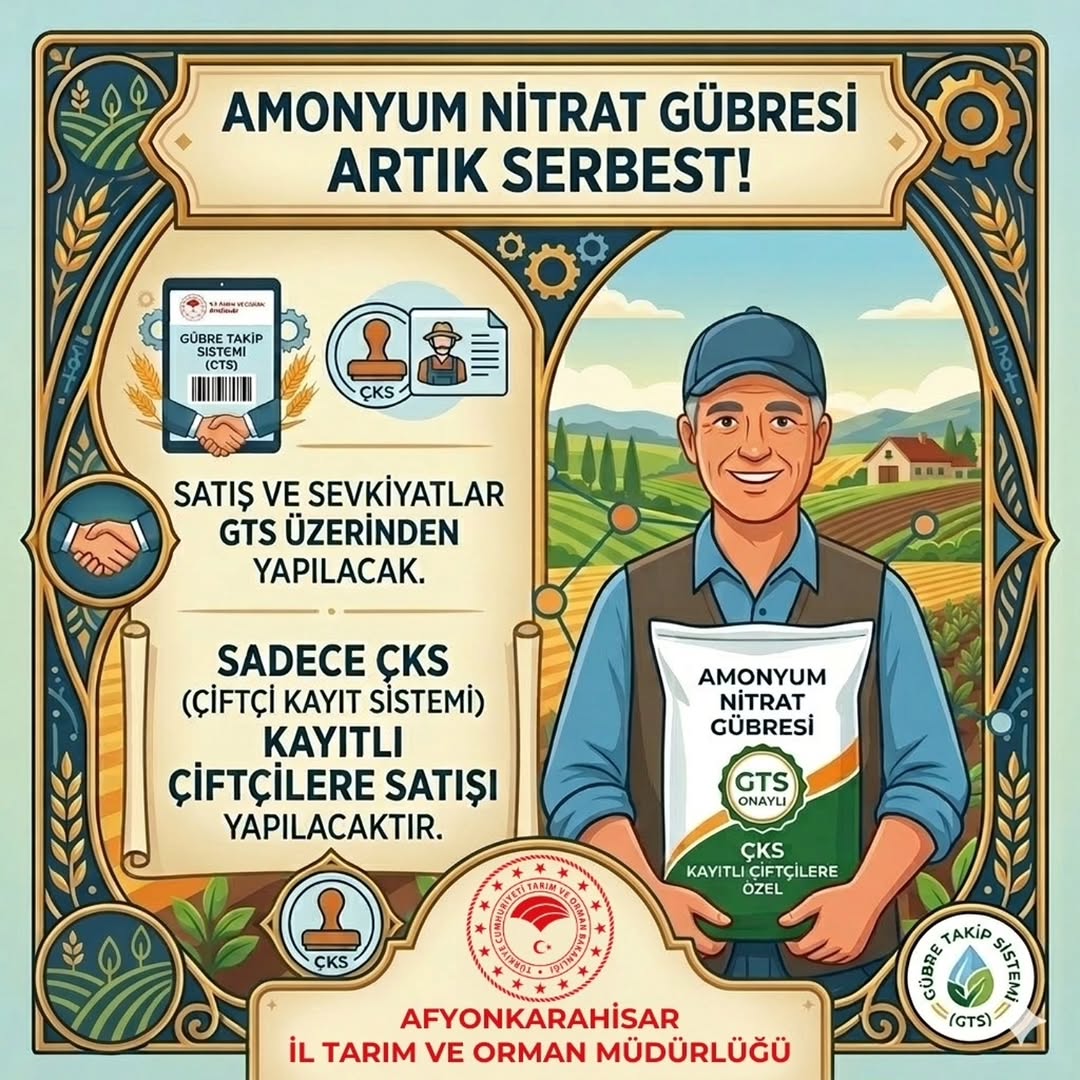 Amonyum Nitrat Gübresi Artık Serbest!