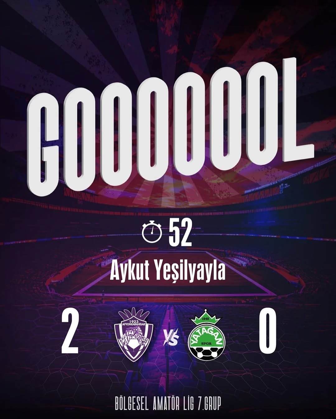 Aykut Yeşilyayla'nın Golüyle 1923 Afyonkarahisar Spor Kulübü Kazandı