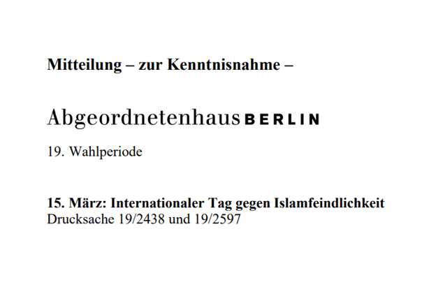 Berlin'de İslamofobiye Karşı Eylem Günü