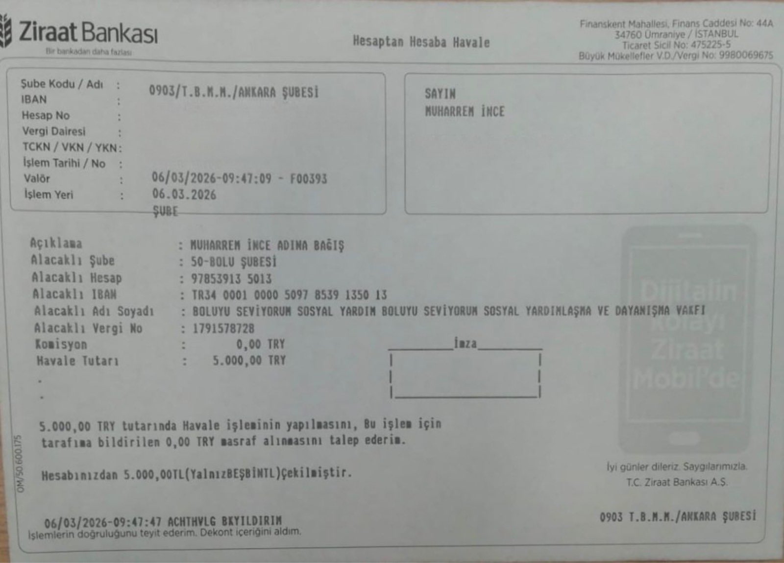 BOLSEV Vakfı'na Bağış Yapıldı