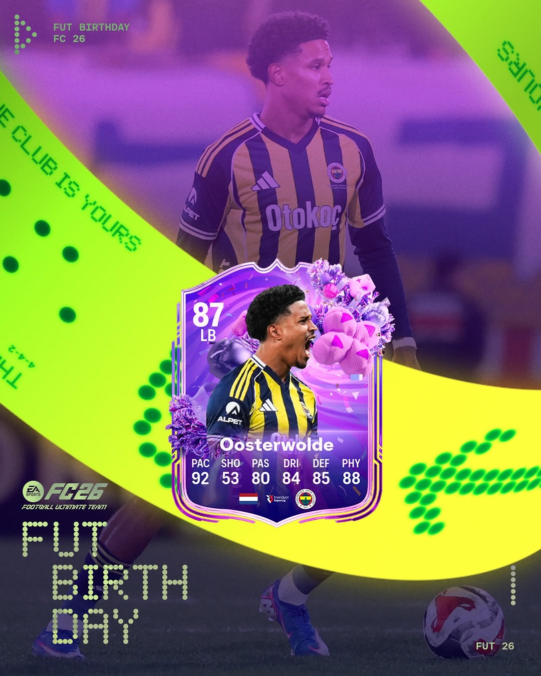 Fenerbahçe, FUTBirthday kutlamalarına Jayden Oosterwolde'u ekledi