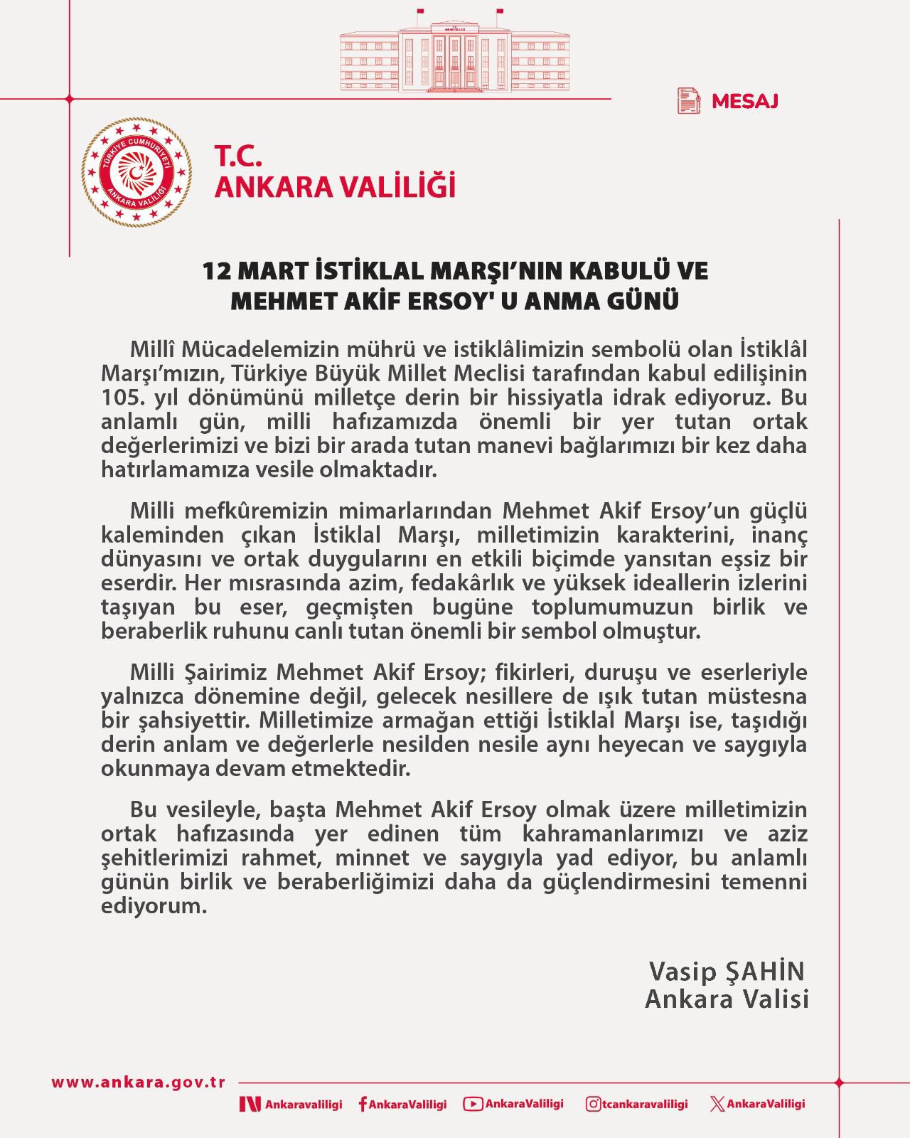 İstiklal Marşı'nın 105. Yılı