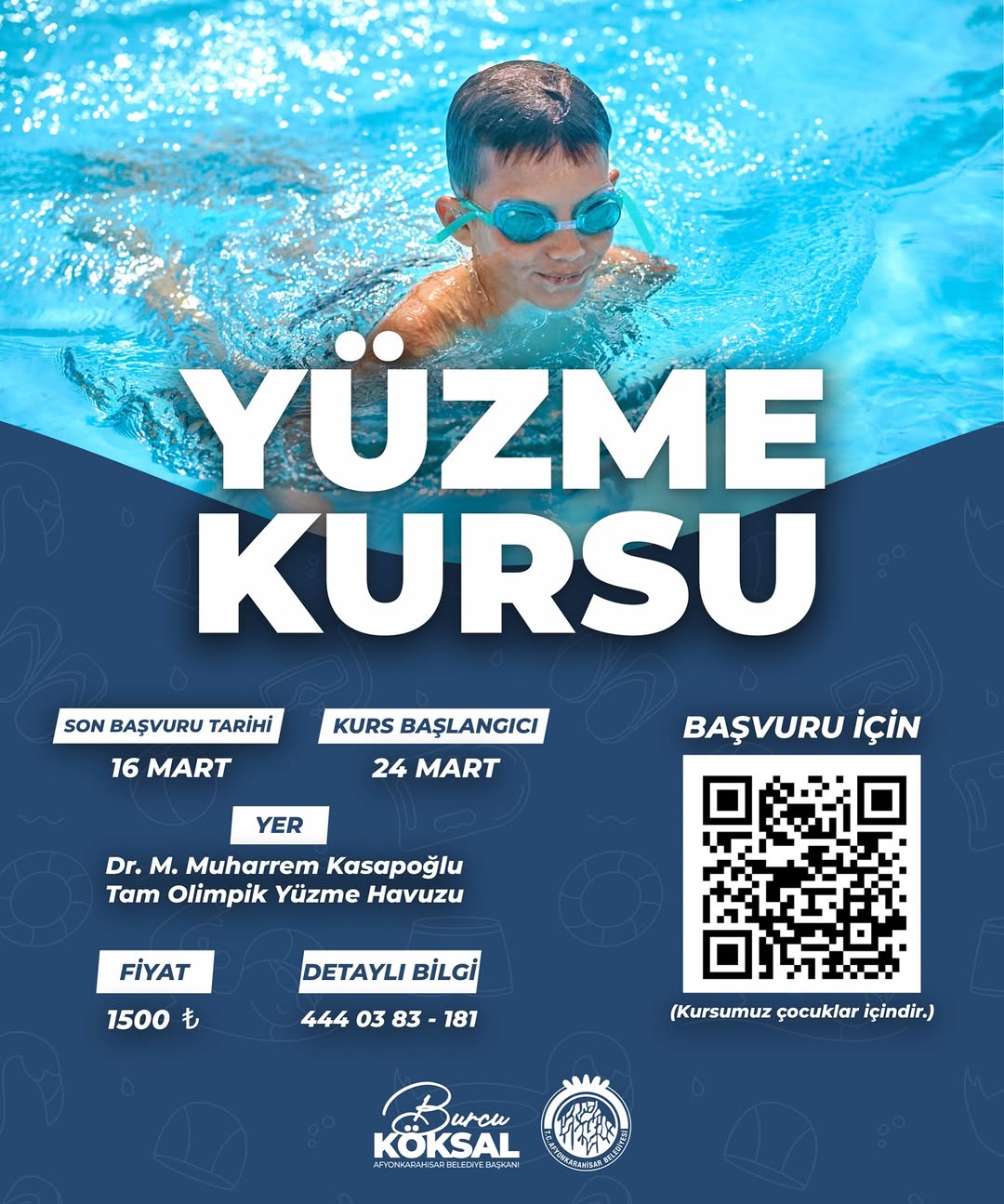 T.C. Afyonkarahisar Belediyesi: Çocuklar İçin Yüzme Kursları Başlıyor