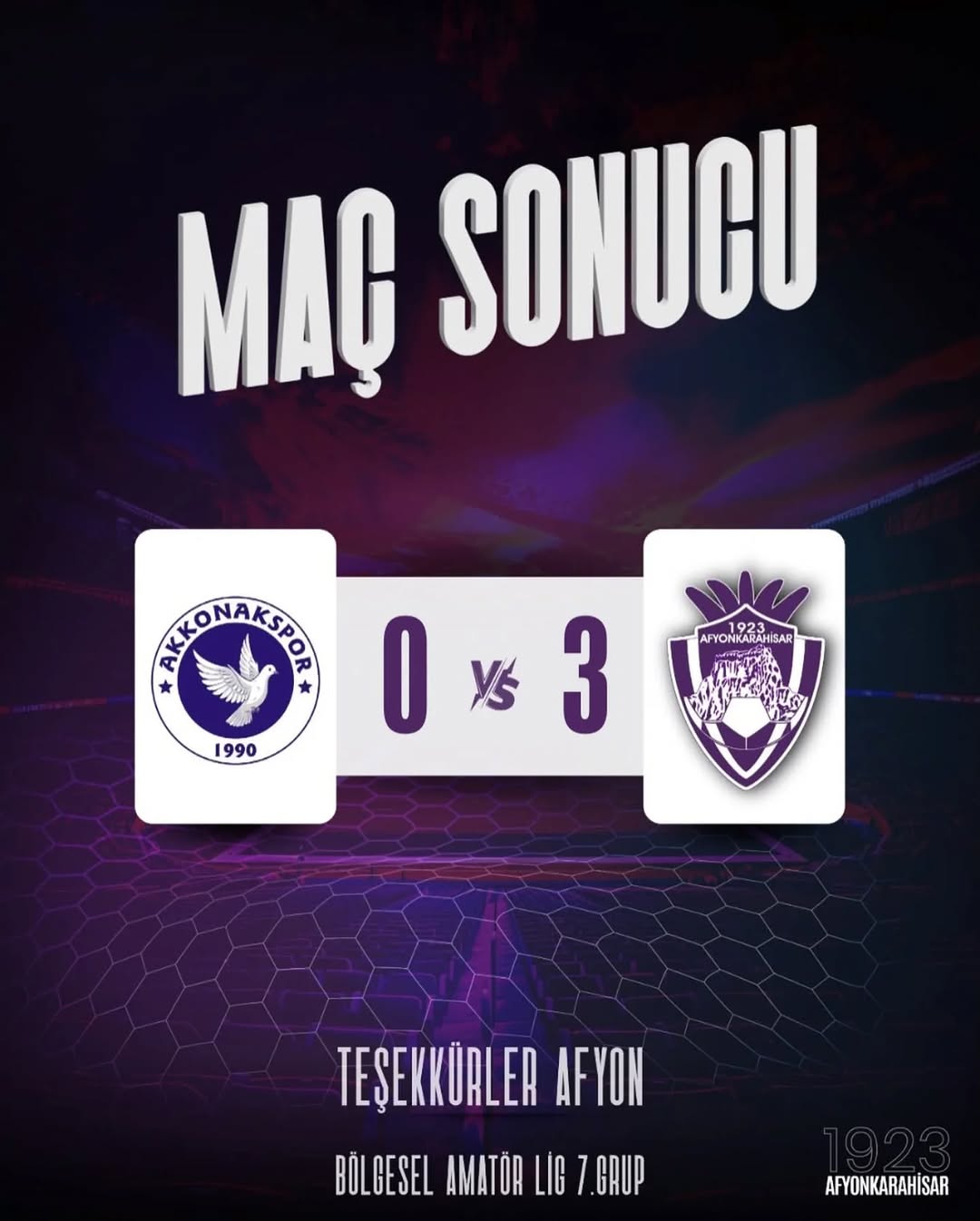 Afyonkarahisar'dan Maç Sonucu Açıklaması