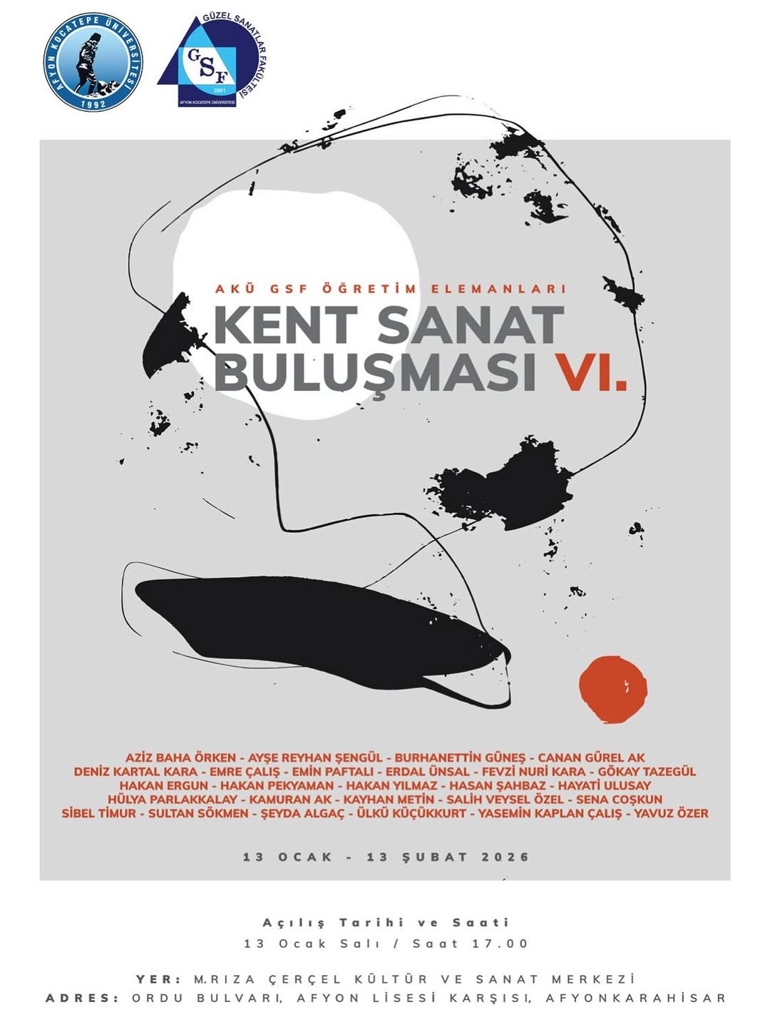 Afyon Kocatepe Üniversitesi'nde Bugün: Kent Sanat Buluşması VI - AKÜ GSF Öğretim Elemanları Karma Sergisi