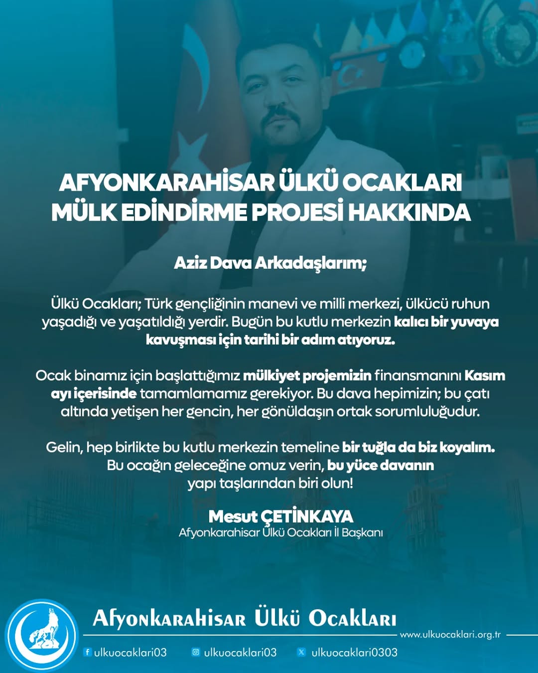 Ülkü Ocakları Afyonkarahisar İl Başkanı'ndan Anlamlı Paylaşım