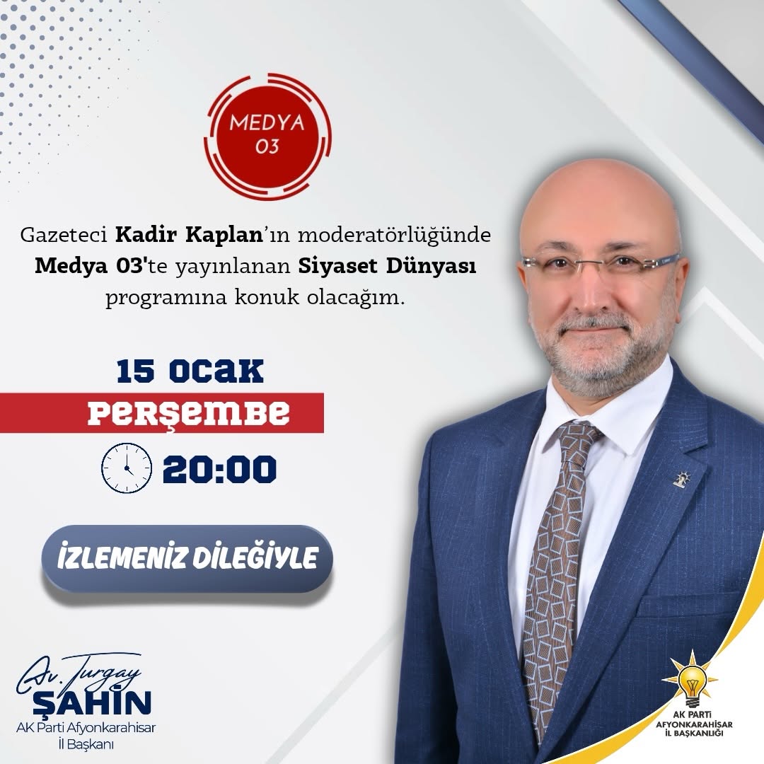 AK Parti Afyonkarahisar İl Başkanlığı Siyaset Dünyası Programında Kadir Kaplan'ın Moderatörlüğünde!