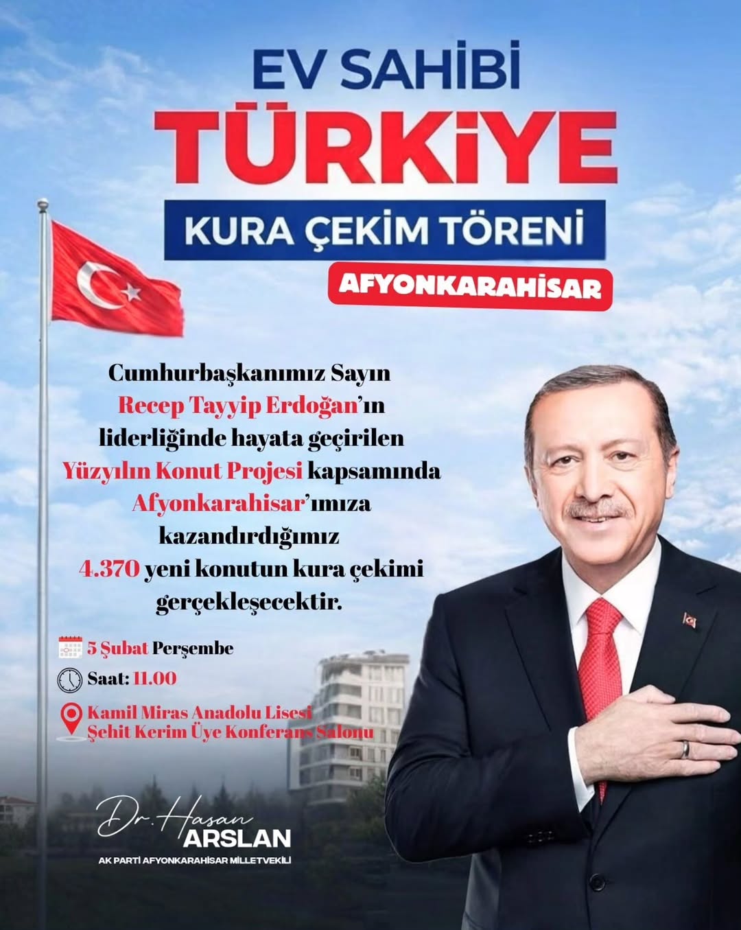 Afyonkarahisar'da Yüzyılın Konut Projesi Kapsamında Kura Heyecanı