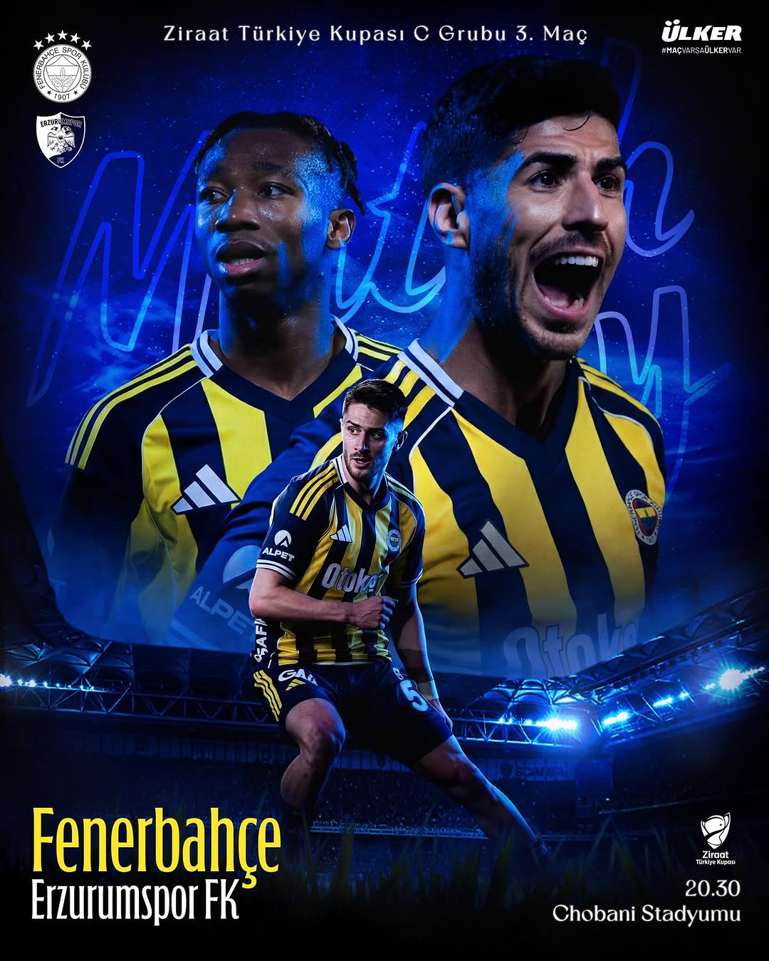 Fenerbahçe Ziraat Türkiye Kupası'nda Erzurumspor FK ile Karşılaşacak