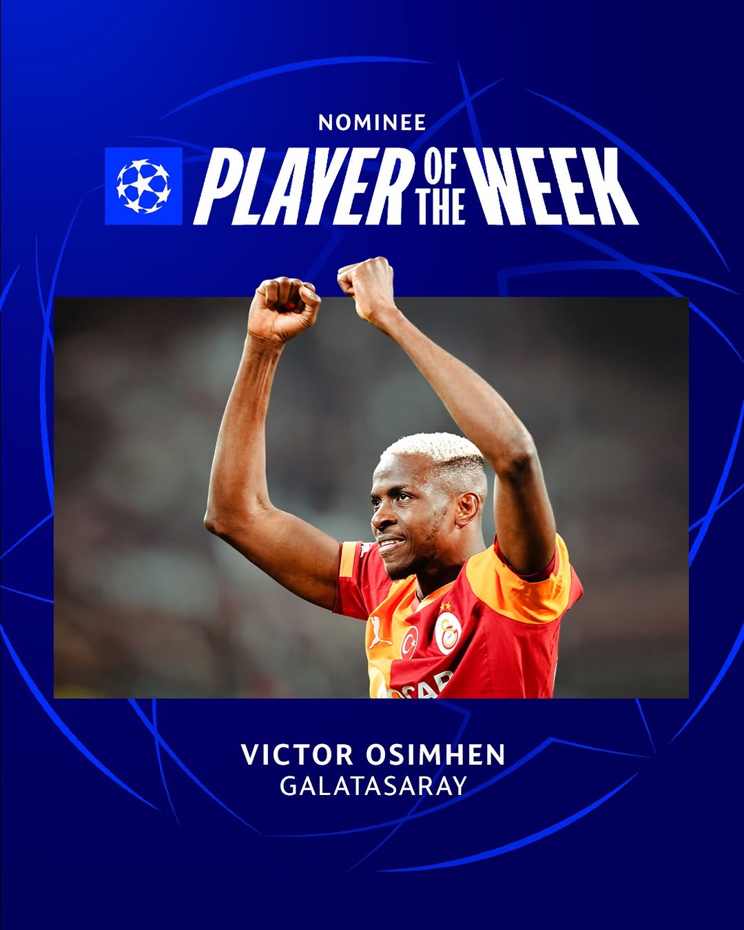 Champions League'de Haftanın Oyuncusu Adayı Victor Osimhen'e Oy Verme Fırsatı