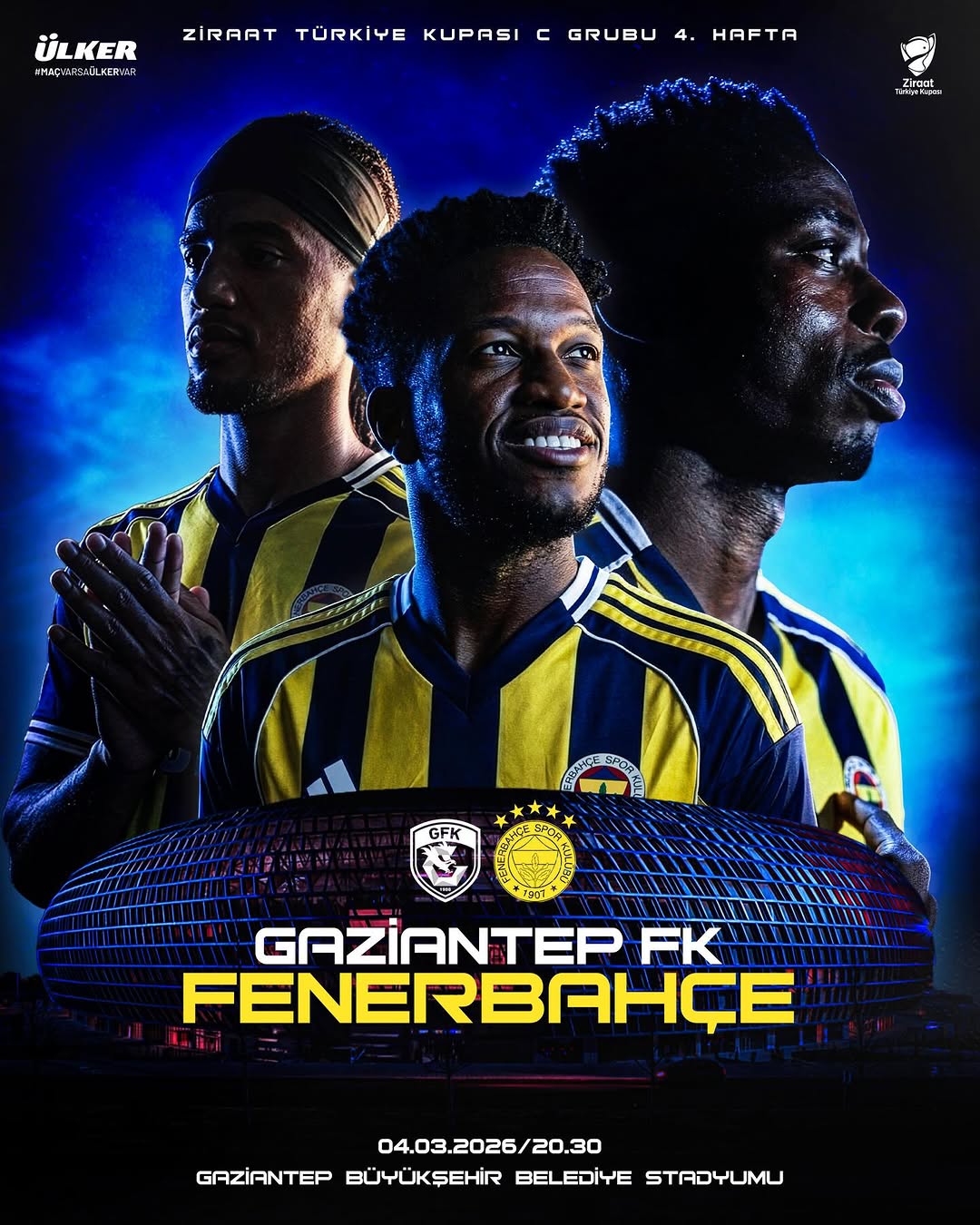 Fenerbahçe Ziraat Türkiye Kupası'nda Gaziantep FK ile Karşılaşacak