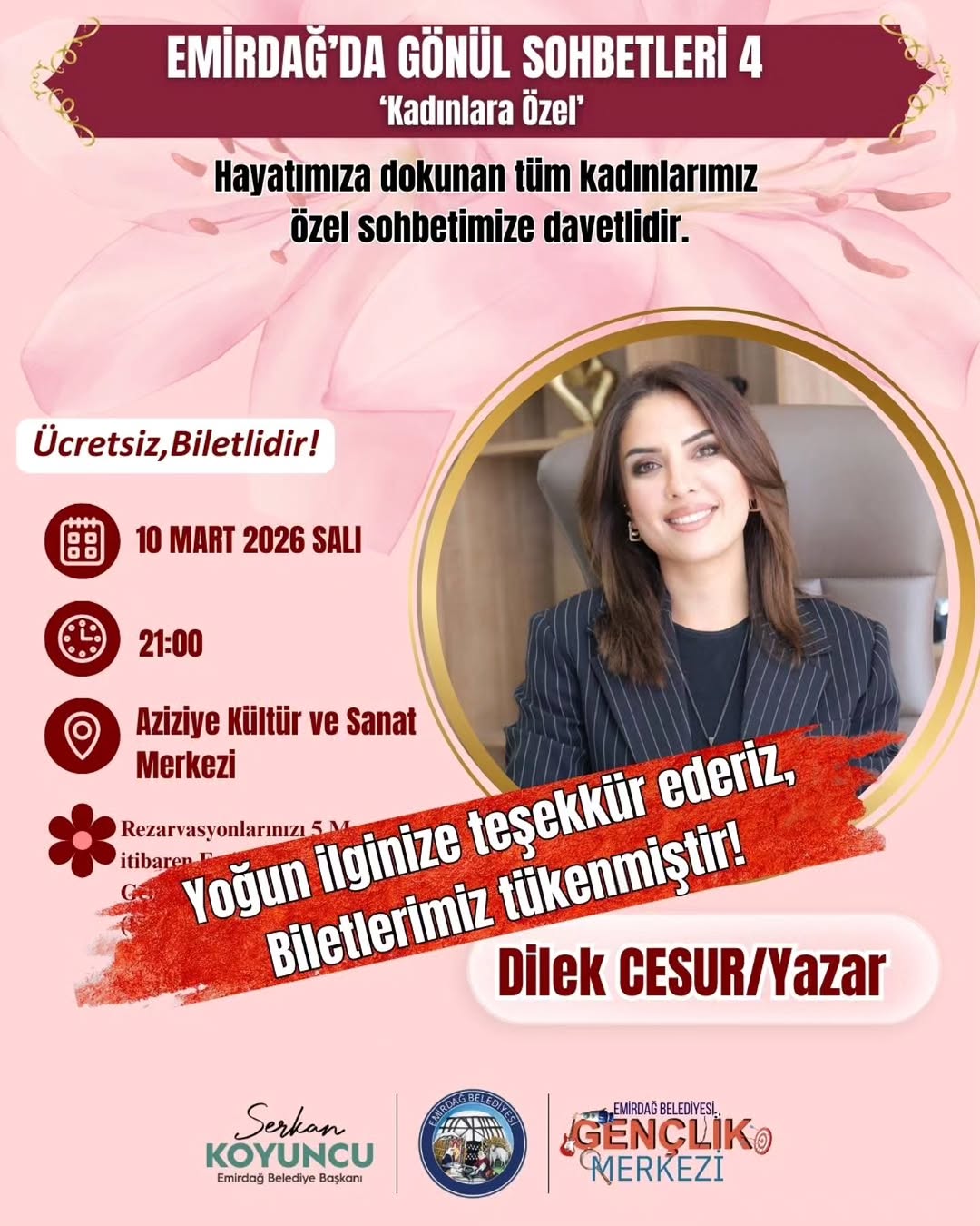 Yazar Dilek Cesur ile Kadınlara Özel Gönül Sohbeti Programı Yoğun İlgi Gördü
