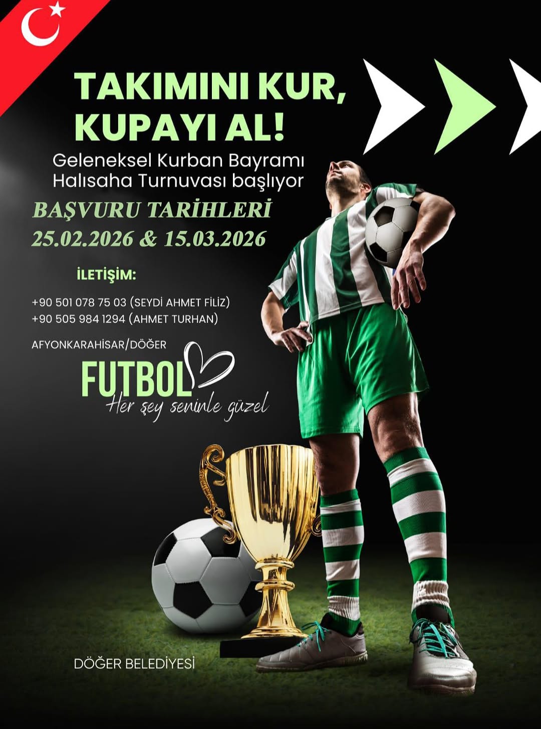 Döğer Belediyesi Geleneksel Bayram Halısaha Turnuvası Katılım Başvurularını Açıkladı