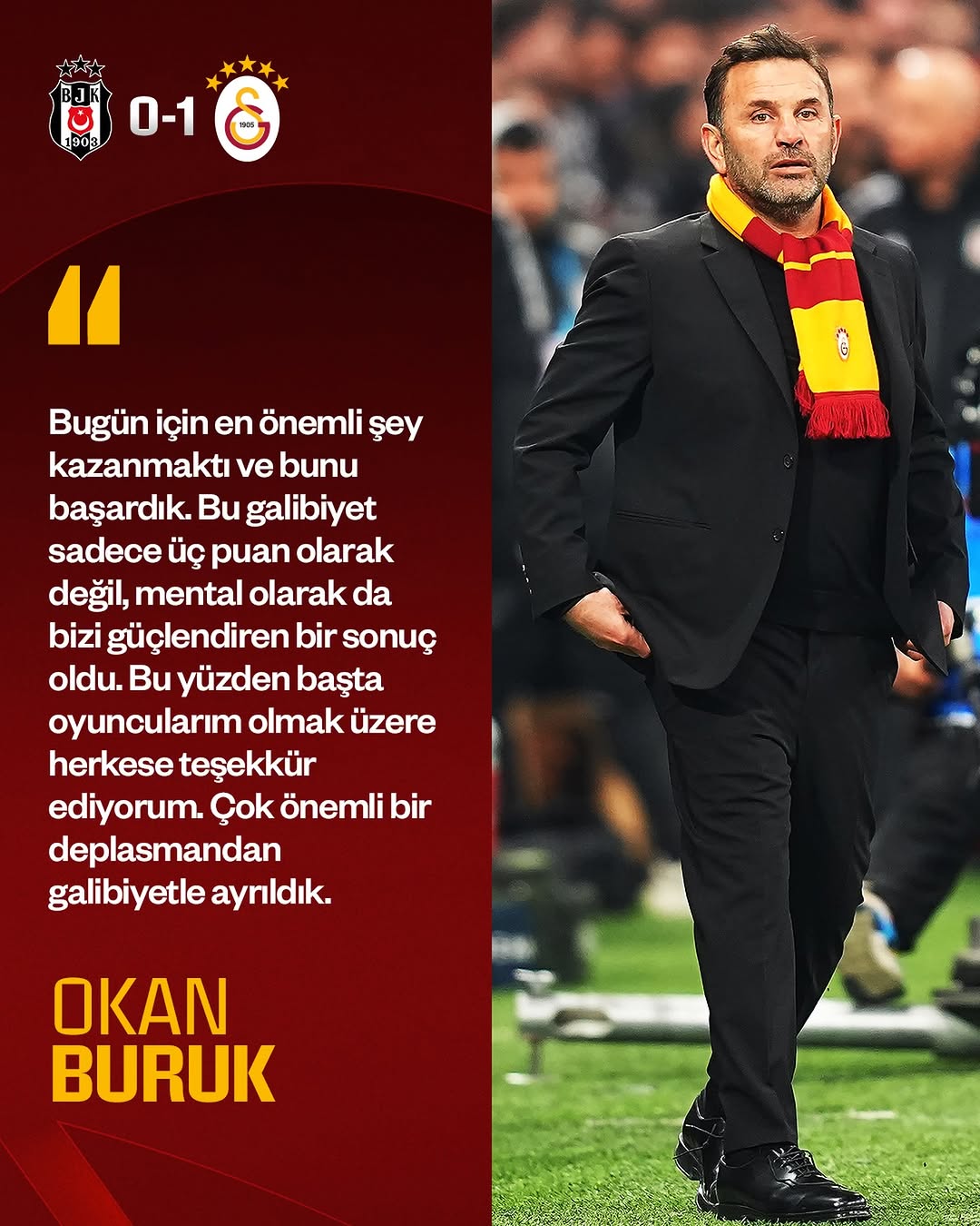 Galatasaray Teknik Direktörü Okan Buruk'un Maç Sonu Açıklamaları