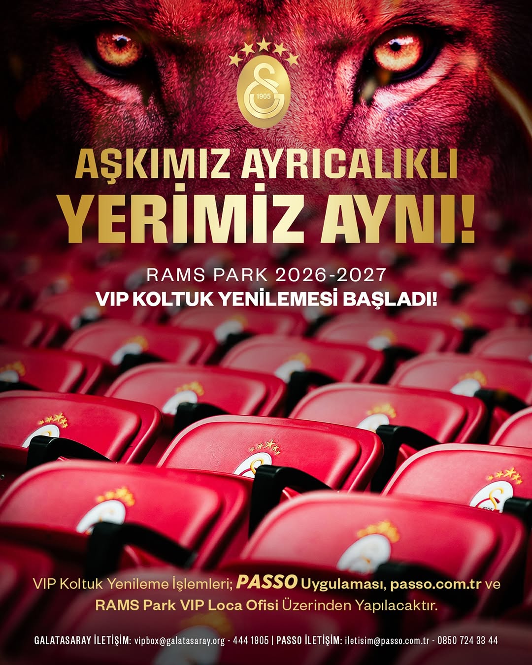 Galatasaray Spor Kulübü'nden Yeni VIP Koltuk Yenileme Kampanyası!