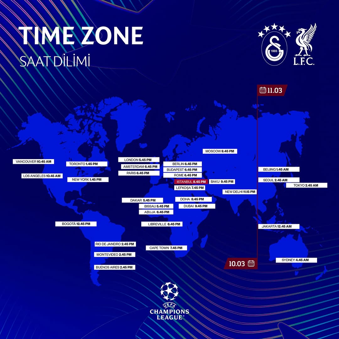 Galatasaray'ın Liverpool Maçı İzleme Saatleri