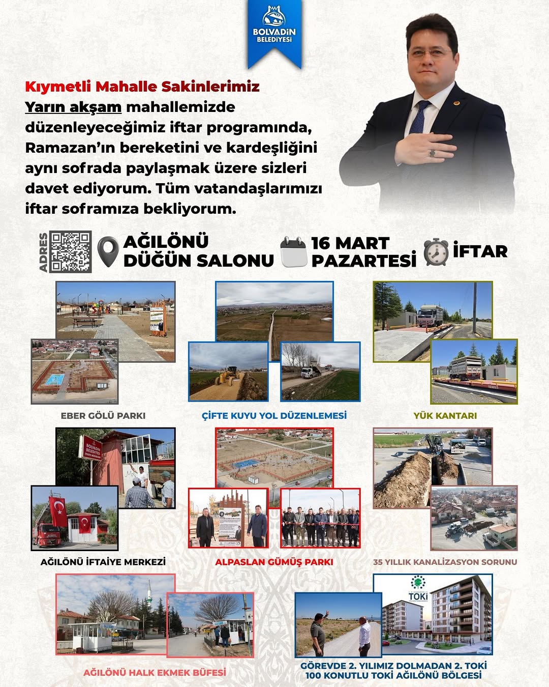 Bolvadin Belediye Başkanı Derviş Aynacı, Yarın Ağılönü'nde İftar Programı Düzenleyecek