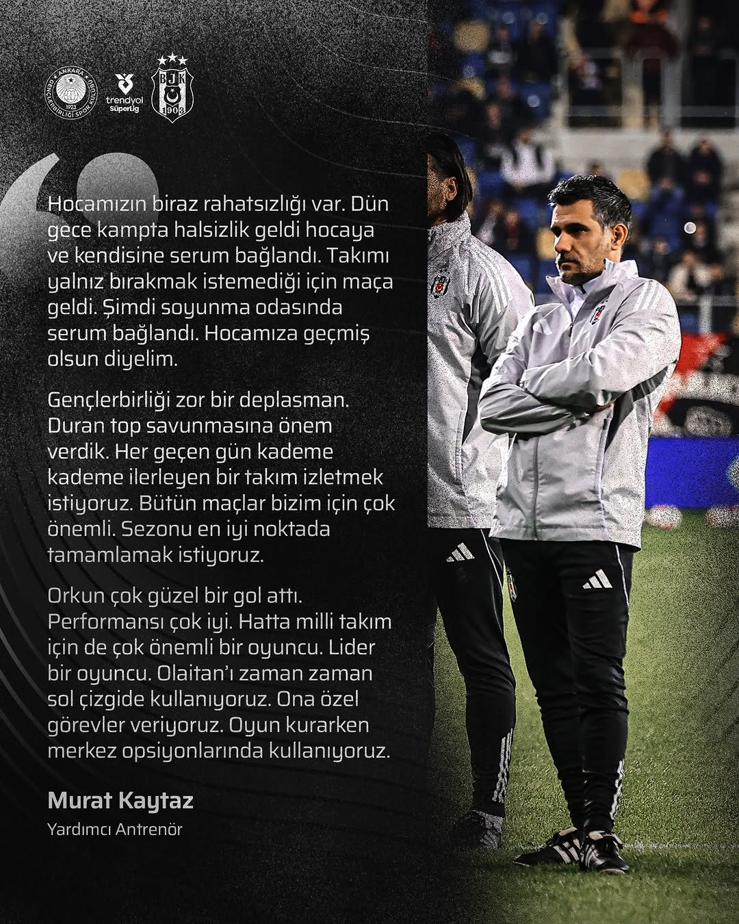 Beşiktaş'ın Yardımcı Antrenörü Murat Kaytaz'dan Maç Sonrası Açıklamaları