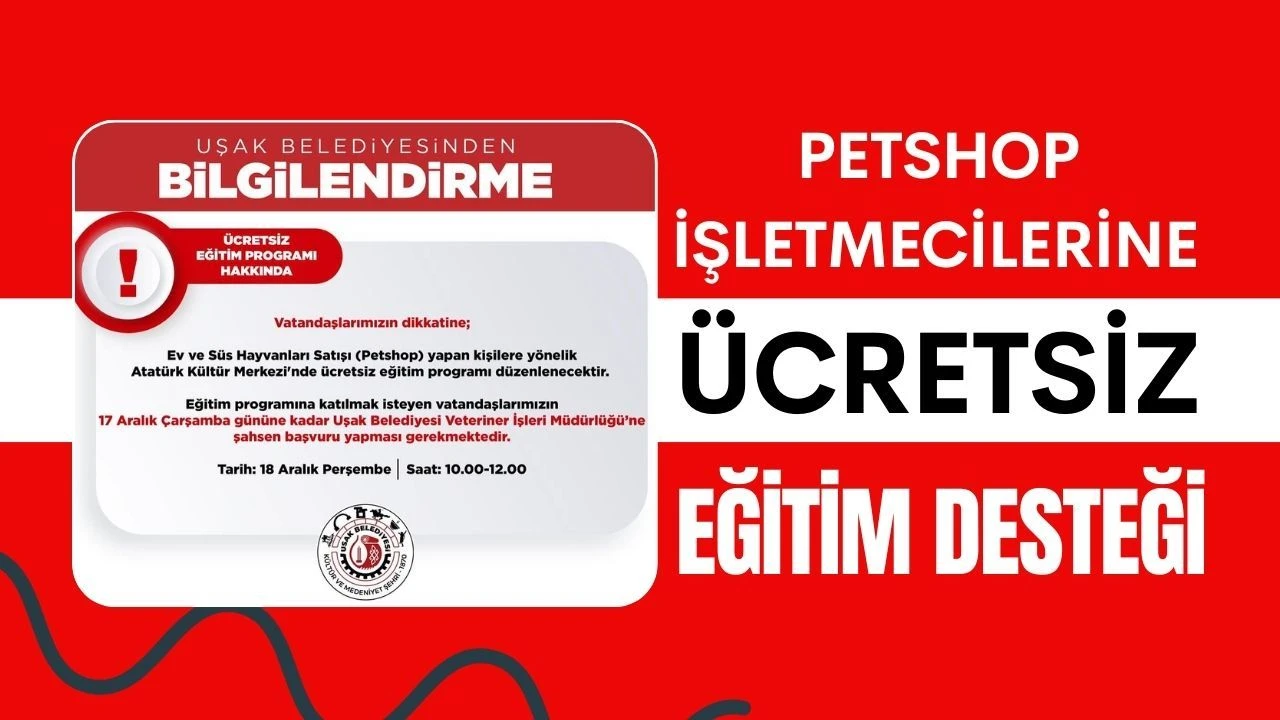 Petshop İşletmecilerine Ücretsiz Eğitim Desteği
