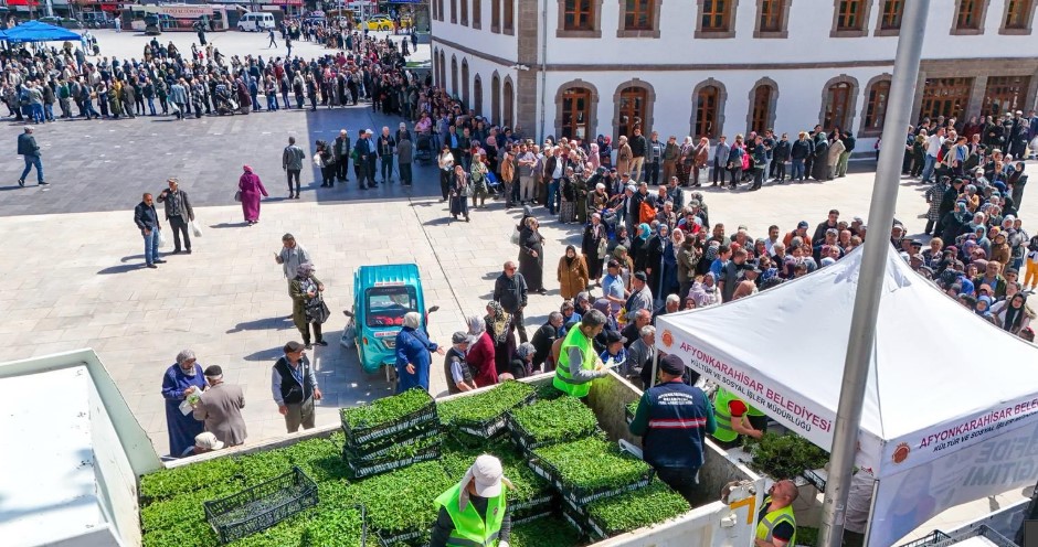 AFYONKARAHİSAR BELEDİYESİ 420 BİN ADET FİDE DAĞITTI. - 4